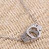 Stainless Steel Fashion Handcuff Necklace & Interlocking Bracelet Set for Women