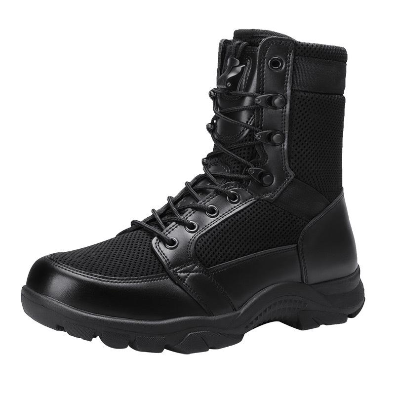 Qiangren 3515 Men s Ultra-Light Black High-Top Breathable Work & Sports Boots 42
