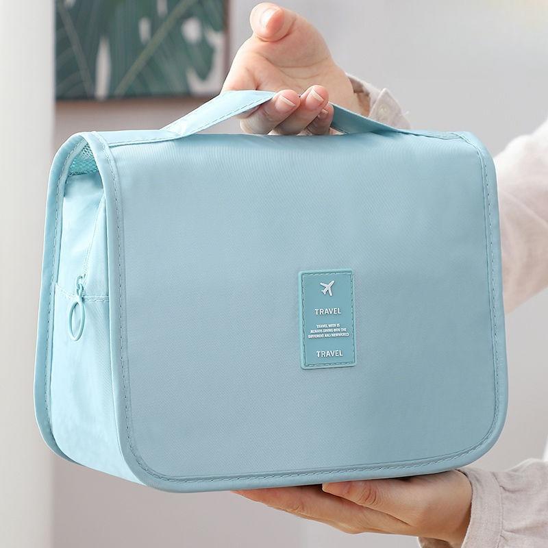 Simple Travel Waterproof Cosmetic Bag, Portable Large Capacity Cosmetic Bag with Hook, Toiletries and Cosmetics Storage Bag