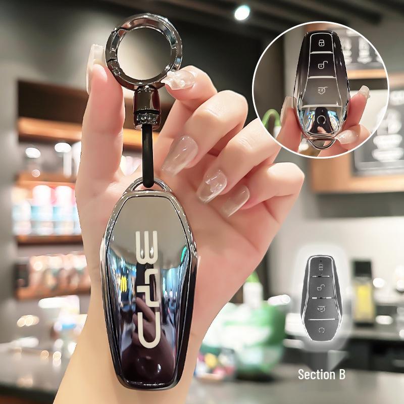 BYD Key Case for Han, Dolphin, Seagull, Mini, Yuan, Tang, Song Pro, and Qin Plus.