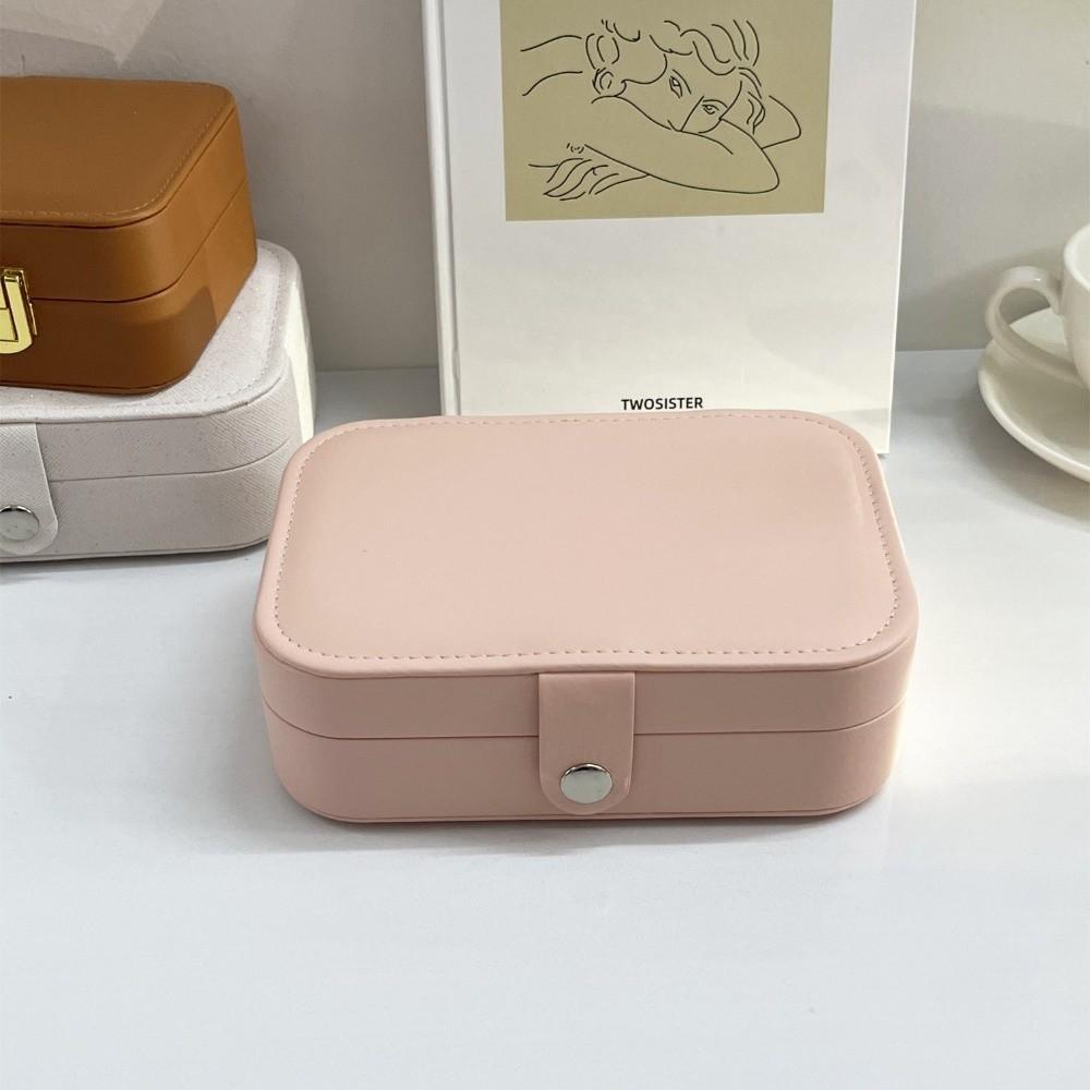 Boîte de Rangement à Bijoux Carrée Vintage Organisateur de Boucles d'Oreilles Léger Étui pour Colliers et Bagues Femmes