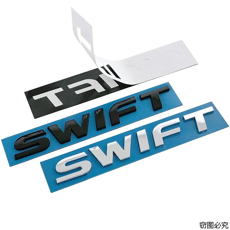 Car Logo 2/3/4/5pcs ABS Glossy Black Replaced Front Rear Badge Sticker for SUZUKI Swift Steering Wheel Center Emblem Trunk Decal