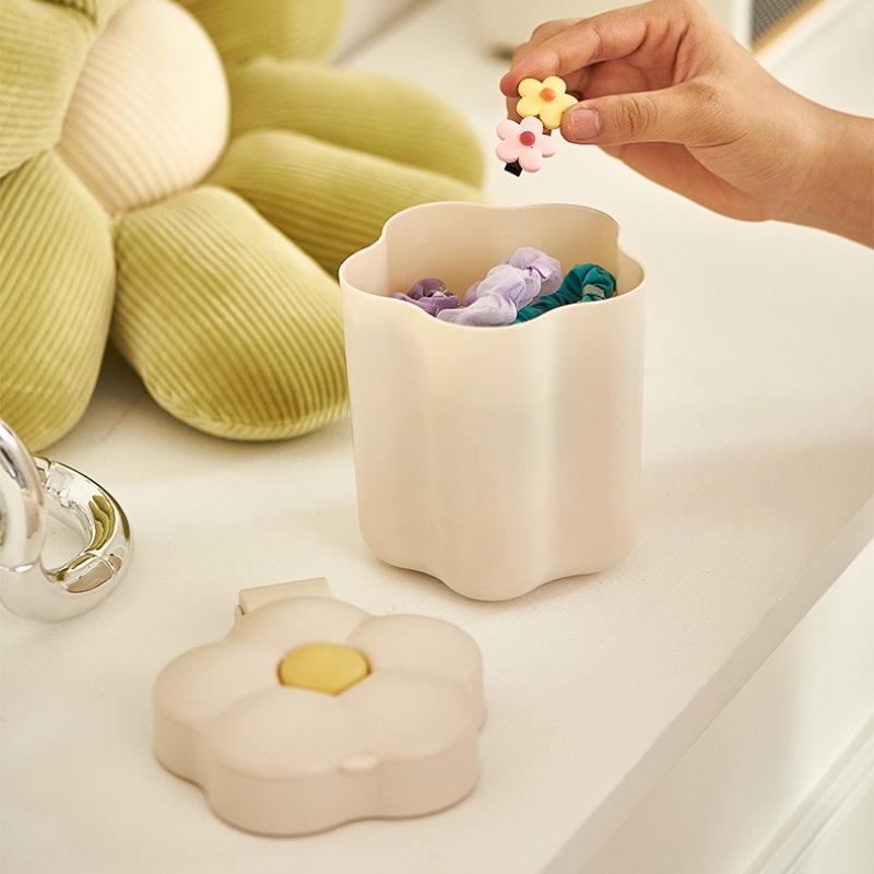 Mini Trash Can Multifunctional Desktop Storage Bin with Lid Small Garbage Can for Office Home Kitchen Bathroom