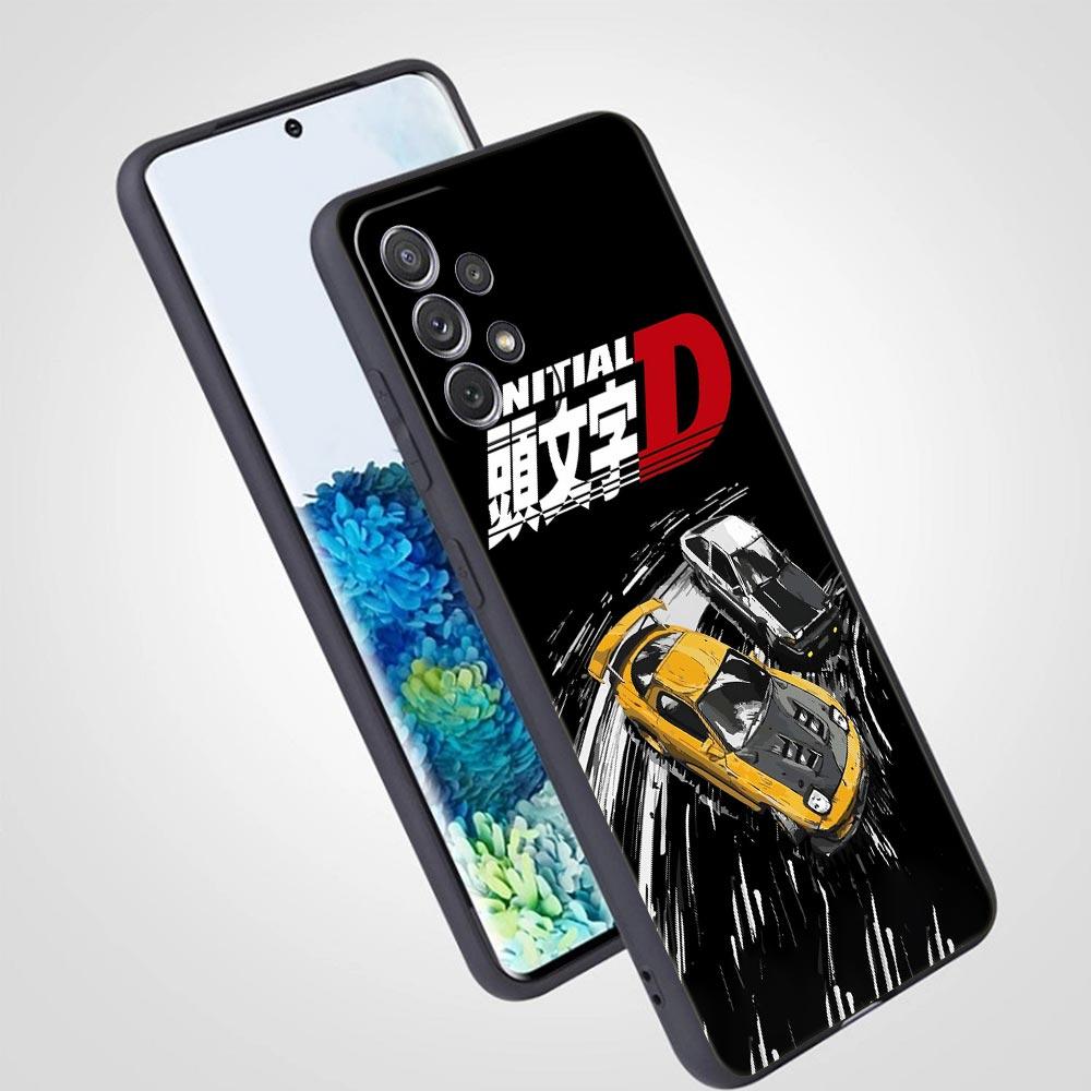 Initial D Car Phone Case for Samsung Galaxy A55 A35 A17 A07 A15 A13 A25 A51 A71 A72 A73 A32 A52 A52S A41 5G Soft TPU Shell Capas