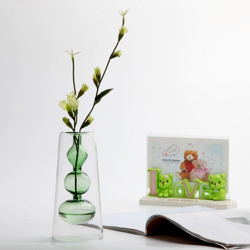 Arrangement Double Layered Household Flower Vases Flower Bottle Glass Vase Aromatherapy Bottle