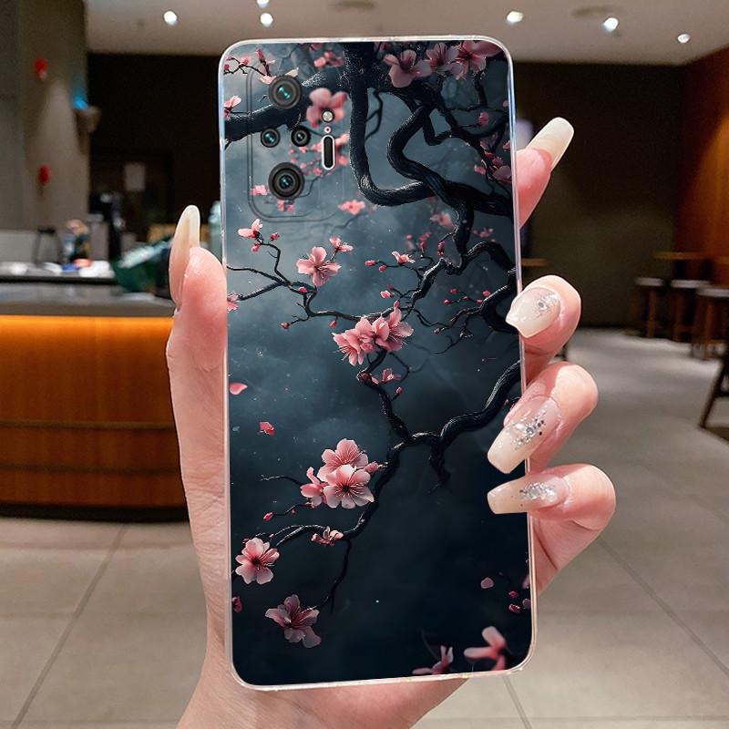 For Xiaomi Redmi Note 10 Pro / Note10 / Note 10S / Poco M5S Case Clear Luxury Butterfly Flower Transparent Soft TPU Phone Cover