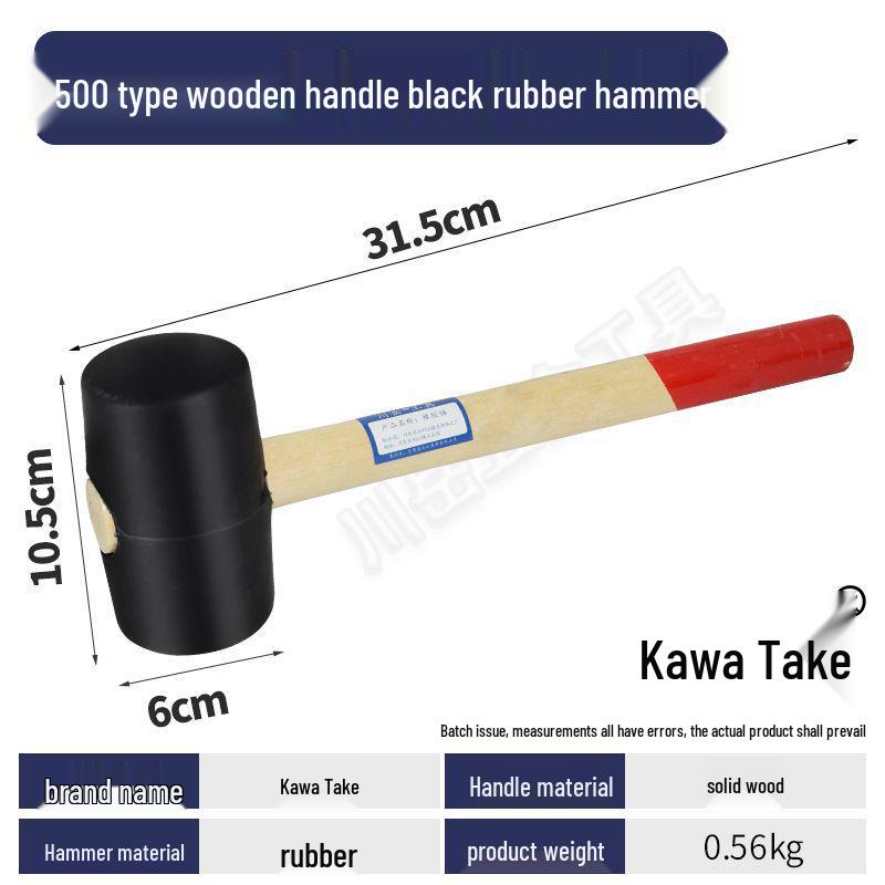 Rubber Mallet with Wooden Handle for Tile and Leather Installation