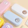 Kawaii Morandi Simple Pencil Case Student Large Capacity Double-Layer Pencil Case Cartoon Stationery Organizer School Supplies
