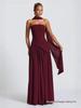 Strapless Long Dress with Slit Skirt