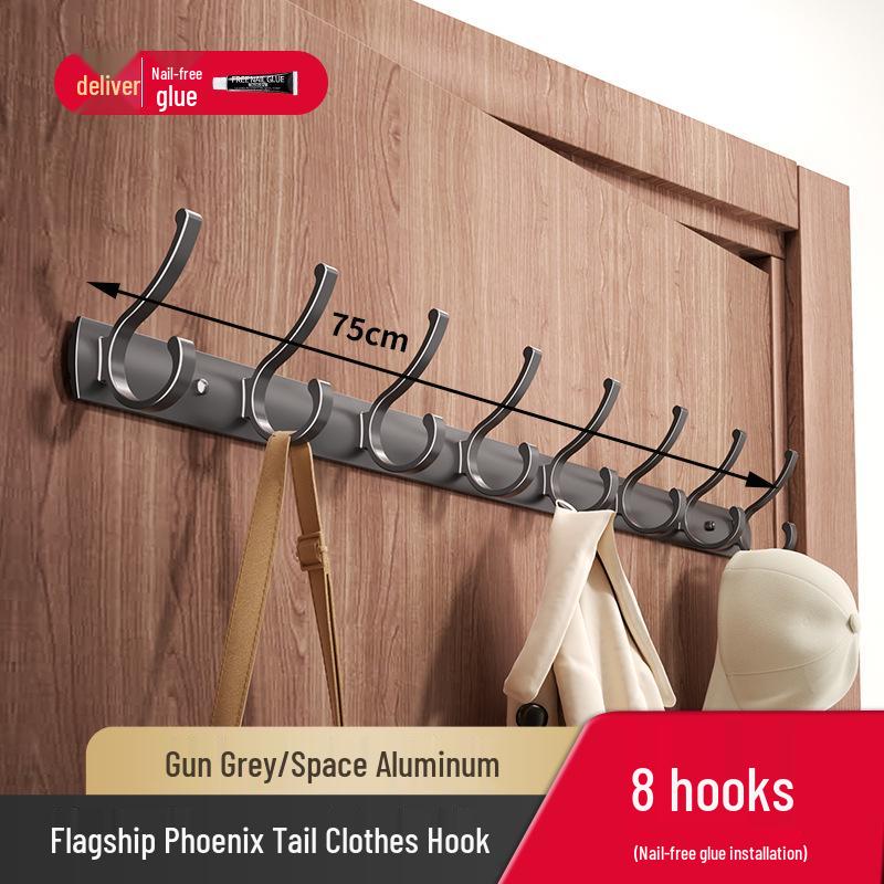 No-Drill Wall-Mounted Strong Entryway Coat & Hat Hook Rack