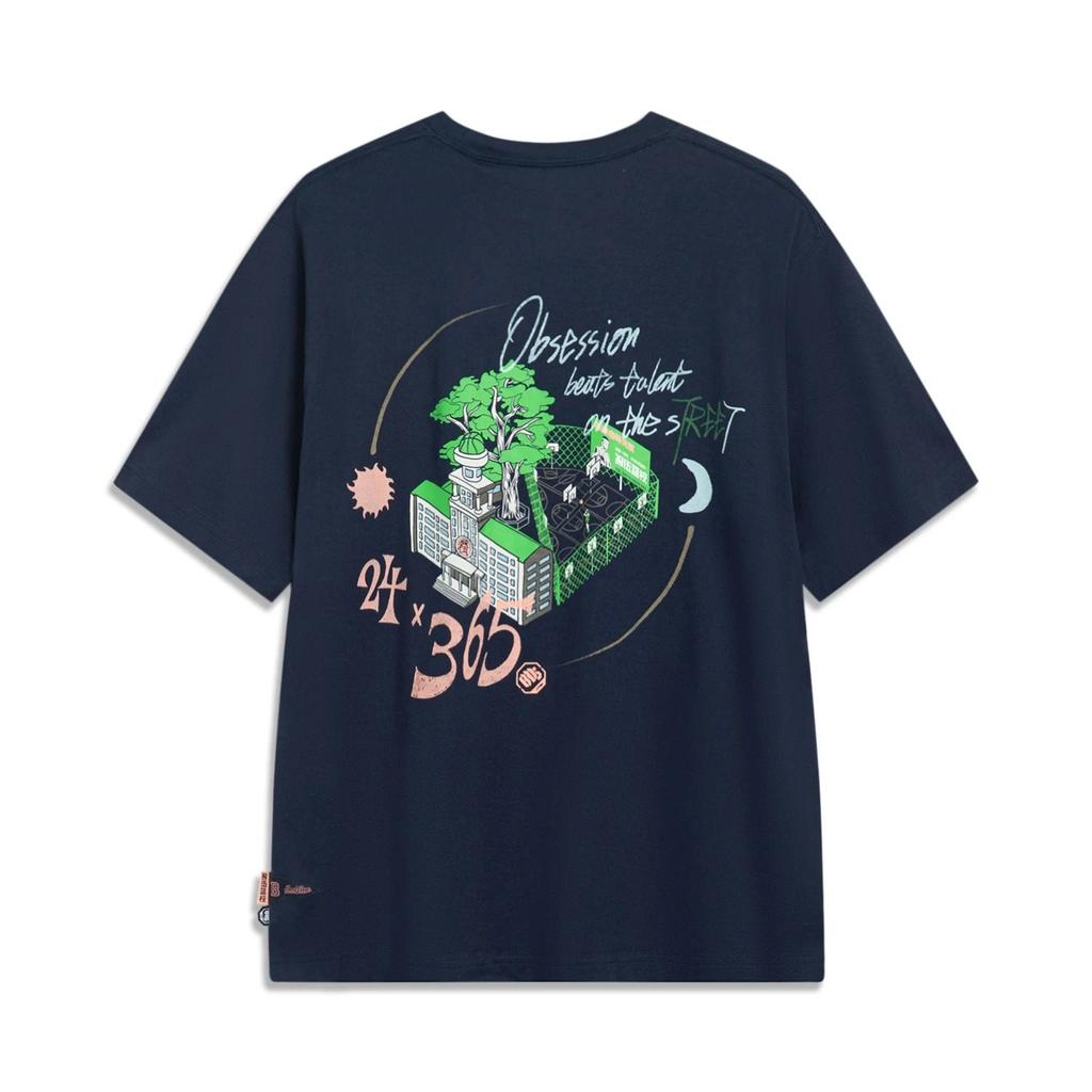 Li Ning Badfive T Shirt Unisex Dark Marine Blue AHST511-6