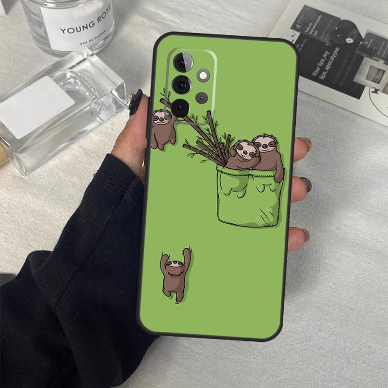 Funny Cute Sloths Case For Samsung Galaxy A13 A23 A33 A53 A17 A06 A16 A56 A36 A54 A34 A14 A52 A32 A15 A35 A55