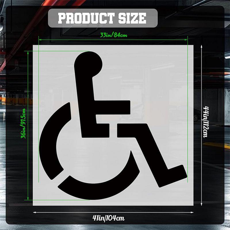 Handicap Parking Stencil Handicap Paint Template Weather-Resistant High-Visibility Pavement Marking Signs For Disabled Road