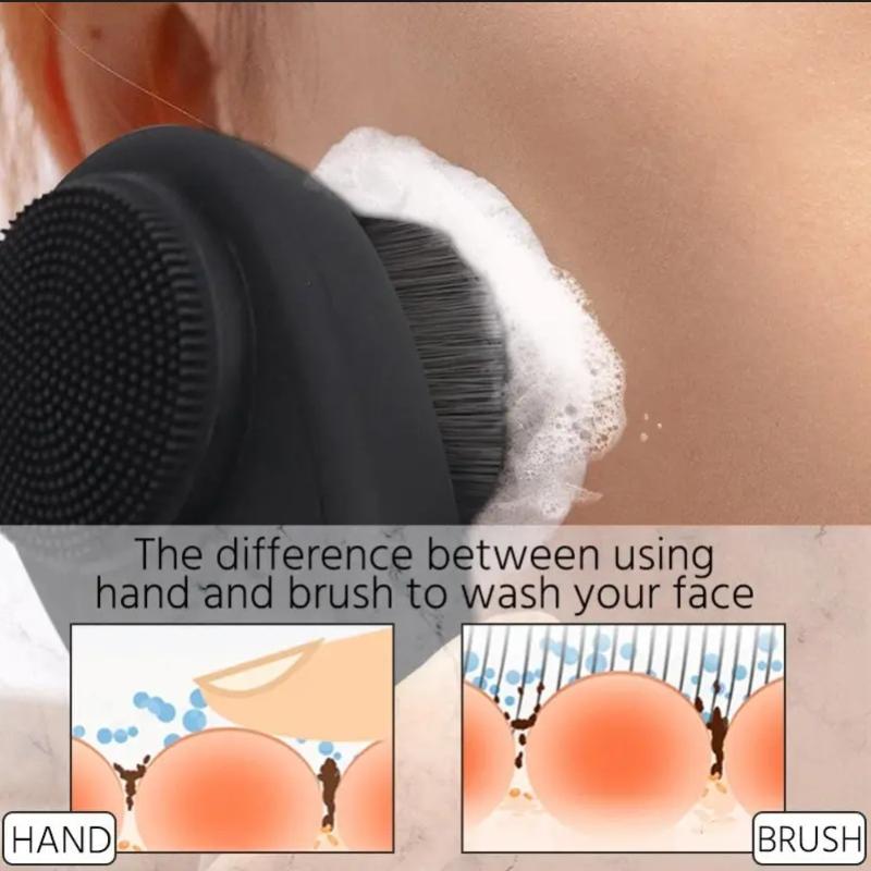 Double-Sided Silicone Face Brush – 2-in-1 Exfoliating and Massage Tool with Wrist Washband for Deep Pore Cleansing