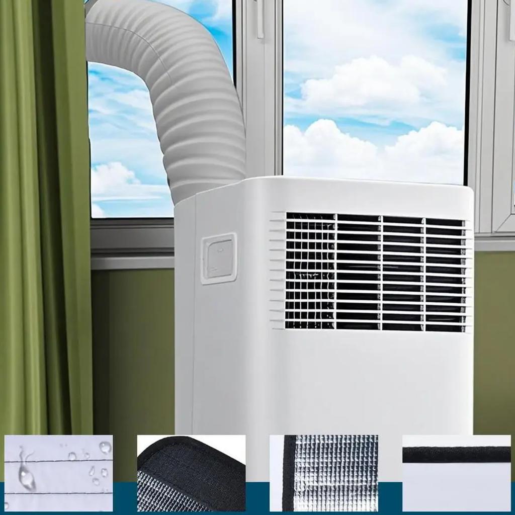 Insulated Portable Air Conditioner Hose Cover With Adjustable Straps Easy Installation Black Sleeve for Duct Vent