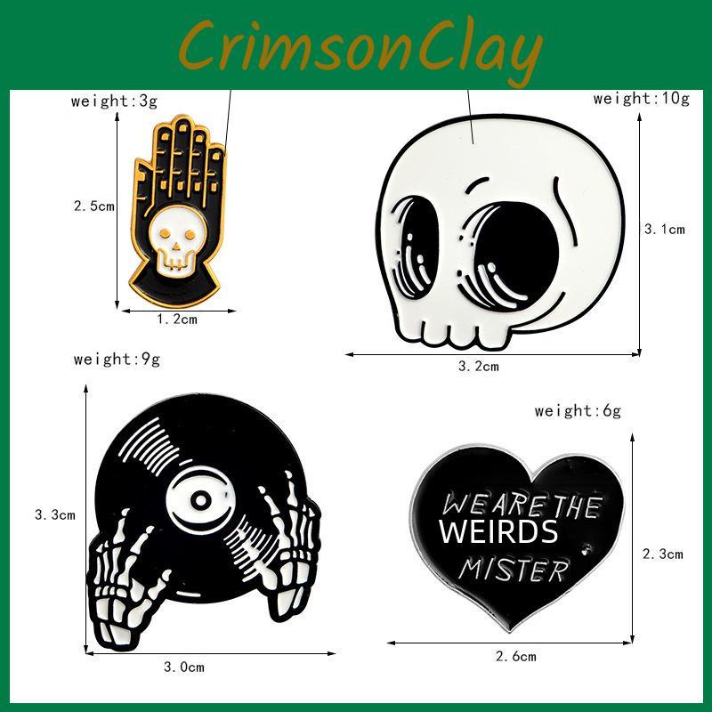 Creative Halloween Skull Brooch For Men And Women Unique Alloy Skeleton Pin Accessory