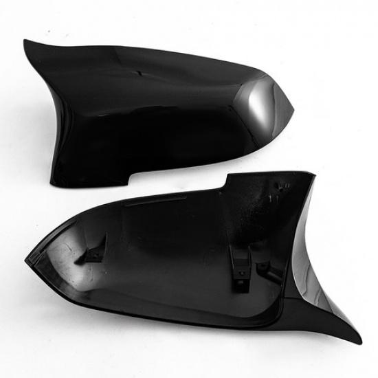 Glossy Black Mirror Cover Cap For BMW 5 Series F10 F11 F18 F07 640i 2014~2018