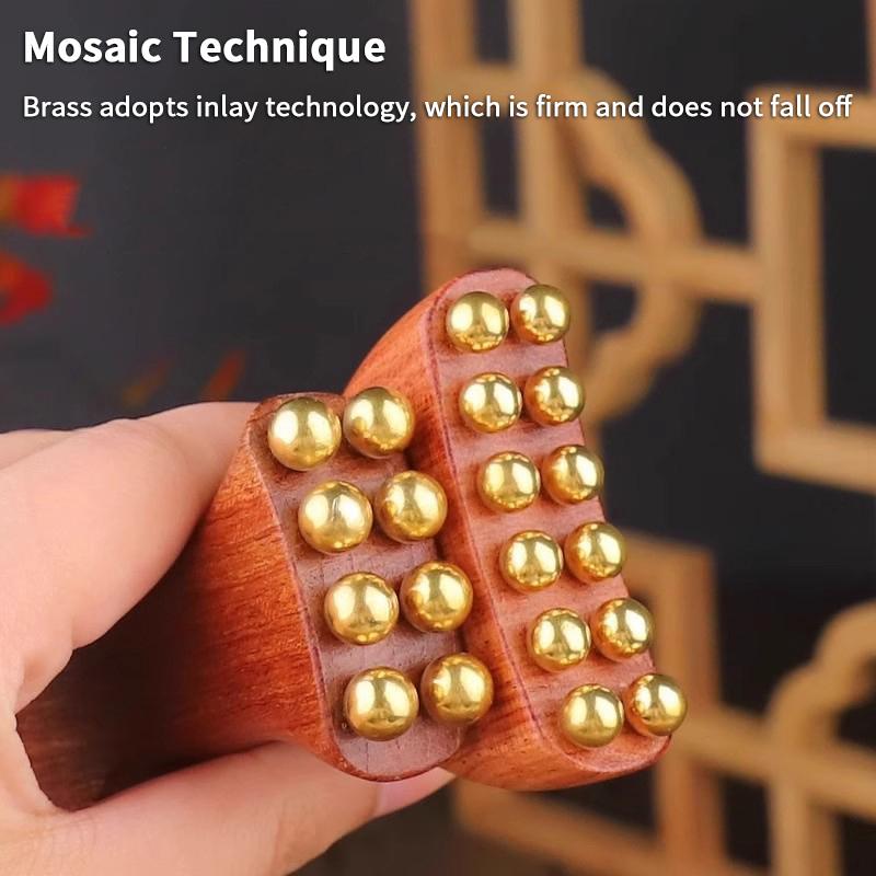 Brass Gold Bead Facial Fascia Lifting Tool Cheek Beauty Massage Gua Sha Lymphatic Drainage Massager Trigger Point Relaxation