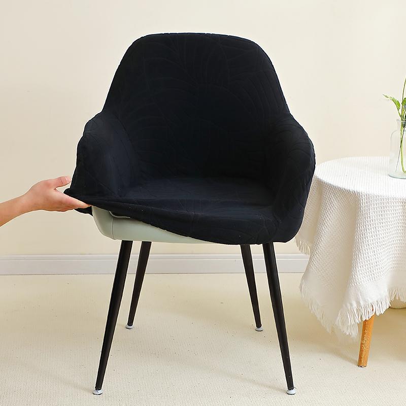 1/2pcs Leaves Jacquard High Arm Chair Covers Elastic Solid Color Armchair Covers Hotel Bar Seat Slipcovers for Home Wedding