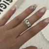 Stainless Steel Open Ring For Women Vintage Ethnic Style Natural Stone Enamel Evil Eye Finger Ring Party Wedding Banquet Jewelry