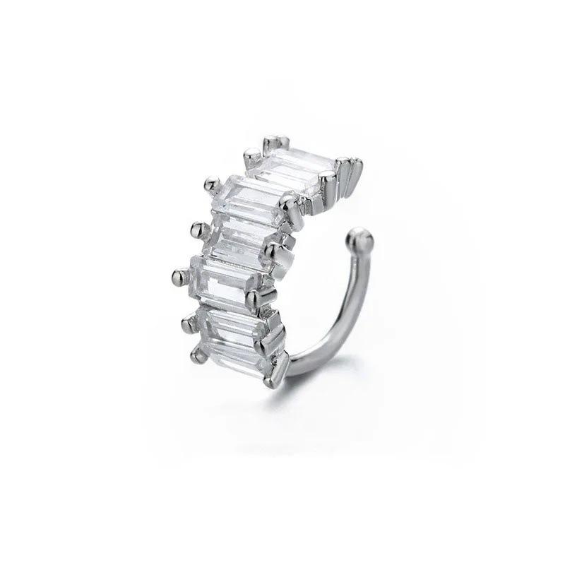 Mode Persönlichkeit Funkelnder Zirkon Ohne Piercing C-förmige Clip-Ohrringe für Männer Frauen Ohr-Manschette Party Tägliches Tragen Schmuck Geschenke