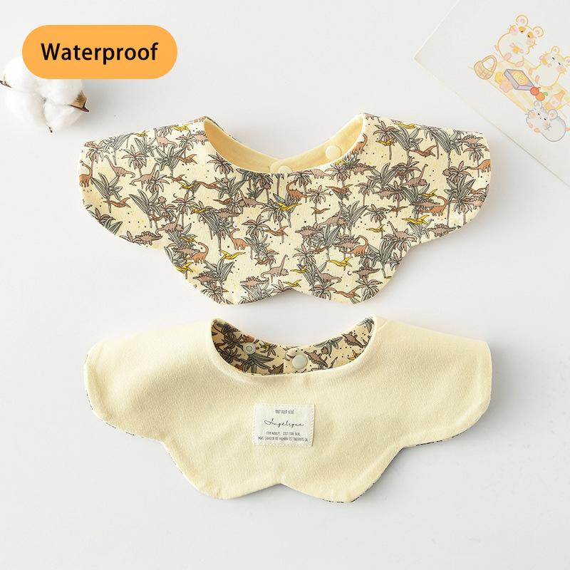 New Waterproof Two-sided Usable Baby Feeding Drool Bib Infants Wave Petal Saliva Towel Soft Burp Cloth For Toddler Kids Bibs