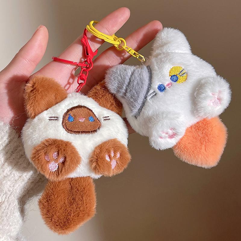 Niedlicher Plüsch-Katzen-Puppenanhänger für Mädchen, Rucksack, Puppenanhänger, Paartasche, Schlüsselanhänger, dekoratives Geschenk