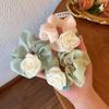 Camellia Flower Hair Scrunchies for Women, Elegant Floral Hair Ties, Elastic Hair Bands, Ponytail Holders, Hair Accessories
