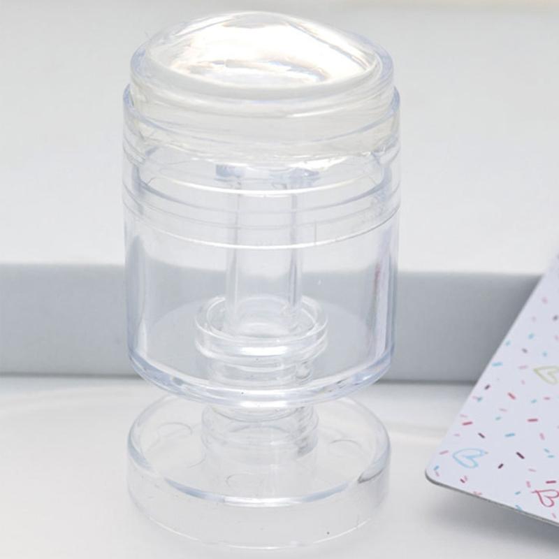 Rotatable Nail Stamper Jelly Printing Silicone Nail Polish Stamping French Tip Nail Stamp Template With Scraper Manicure Stencil