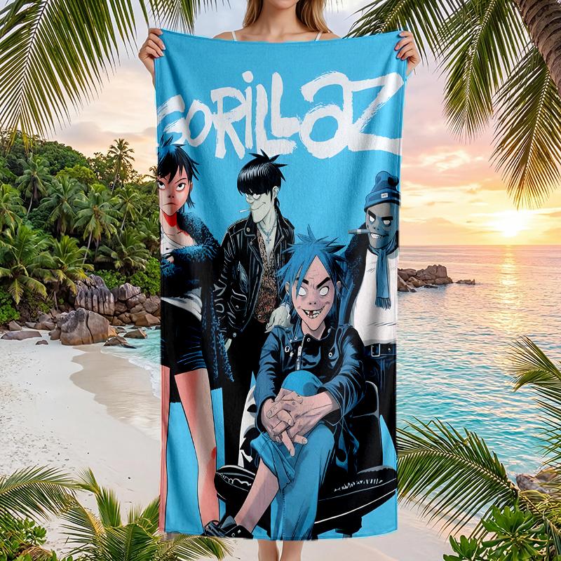 Gorillaz Fashion Beach Towel: Ideal for Summer Adventures Soft, Absorbent and Quick Drying Suitable for Swimming and Bathing
