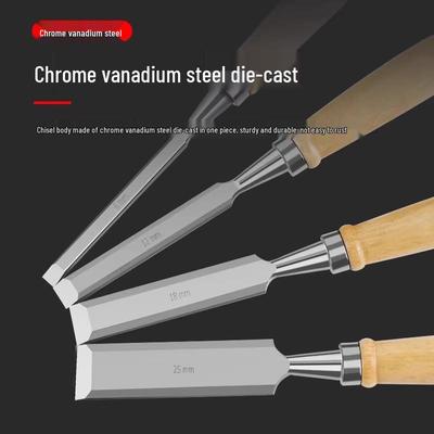 Newcomer Exclusive: Chrome Vanadium Steel Woodworking Chisels Set with Solid Wood Handles