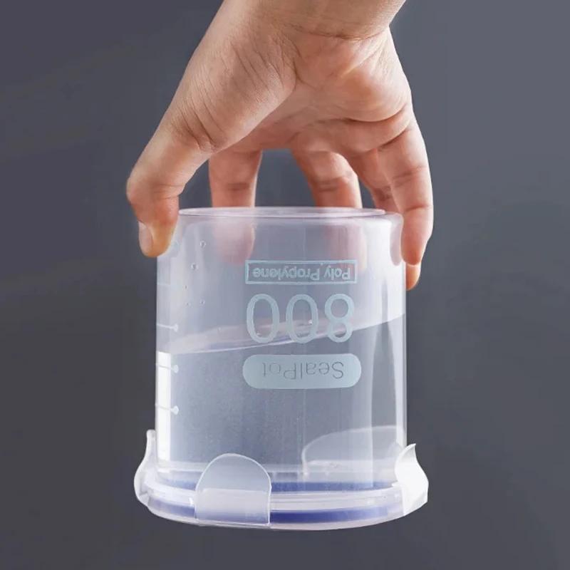 1/4PCS Sealed Jars With Scale Grain Crisper Kitchen Refrigerator Organize Sealed Container Clear Jar Spice Sugar Storage Boxes