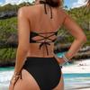 Crisscross Hollow Out Back Bikini with Detachable Straps TK261