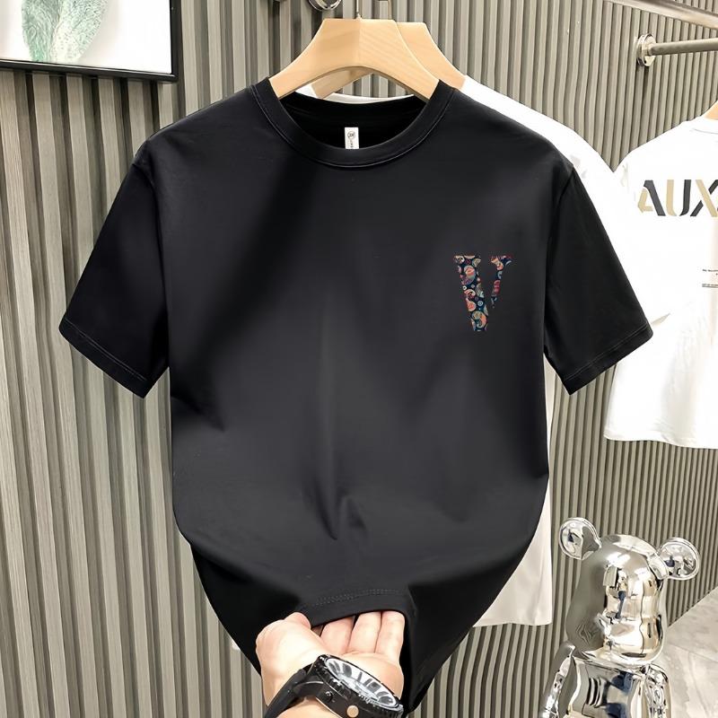 Men Fashion Cartoon Print Crew Neck Casual Cotton Short Sleeve T Shirt