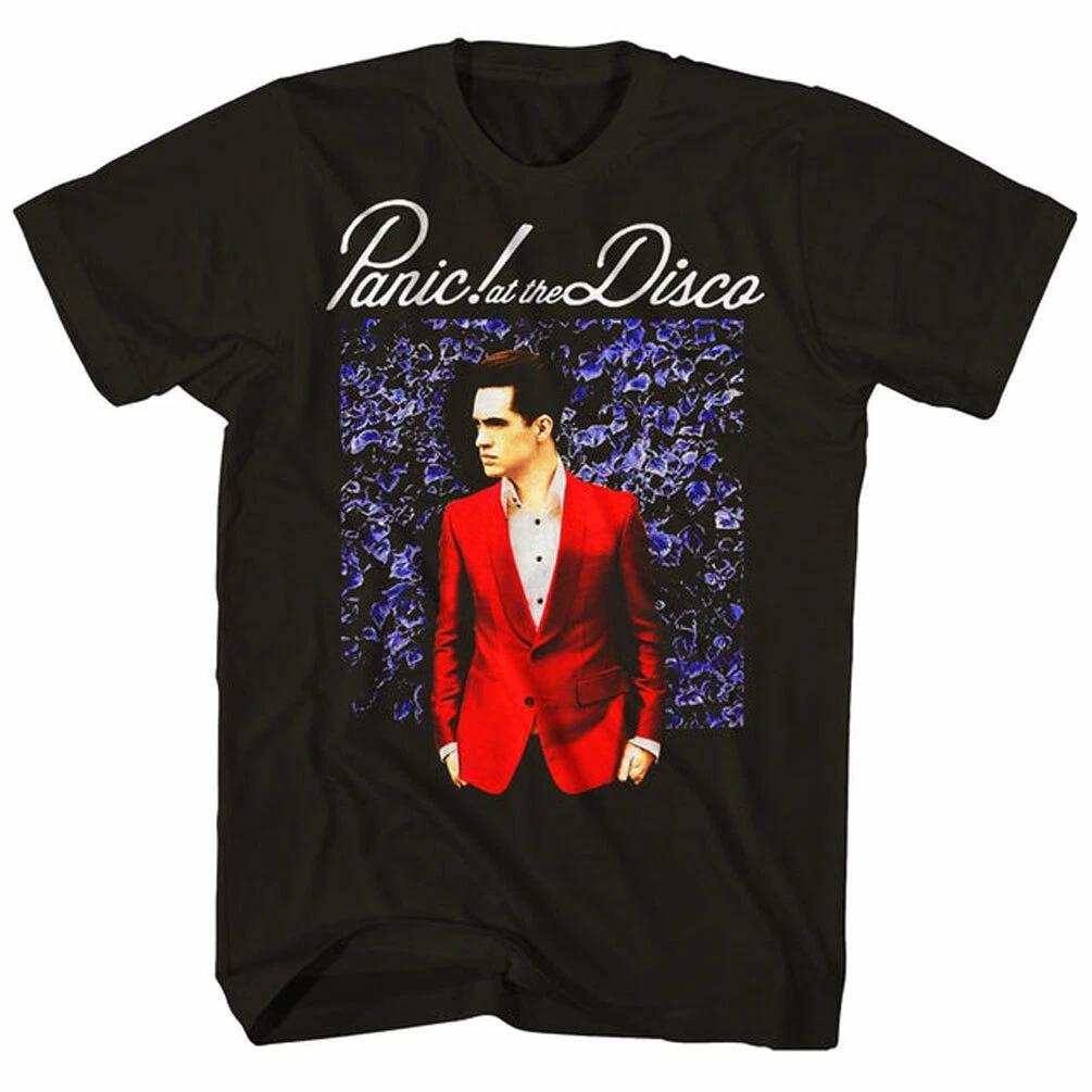 Official Panic At The Disco Blue Wall Mens Black 100% Cotton T-shirt Mens Tees Top Panic At The Disco Tee 2XL