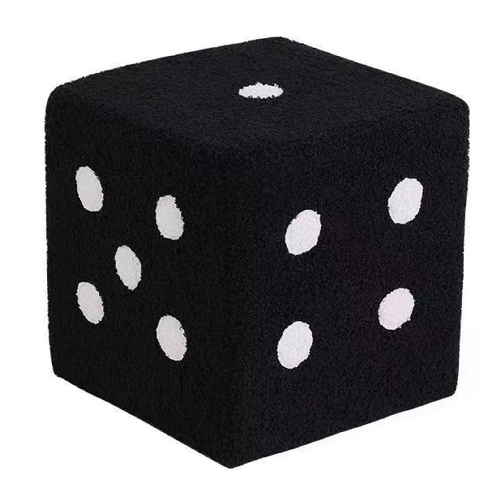 Foot Stool Soft Comfortable Simple Warm Sturdy Base Cube Stool for Home Living Room Bedroom Black