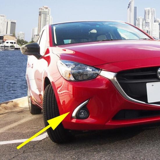 Chrome Front Fog Light Trims Eyebrow For Mazda2 Demio 2015 2016 Accessories