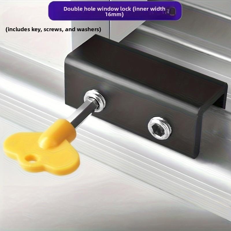 Window Locks for Vertical and Horizontal Windows No-Drill Install Adjustable Aluminum Window Stoppers