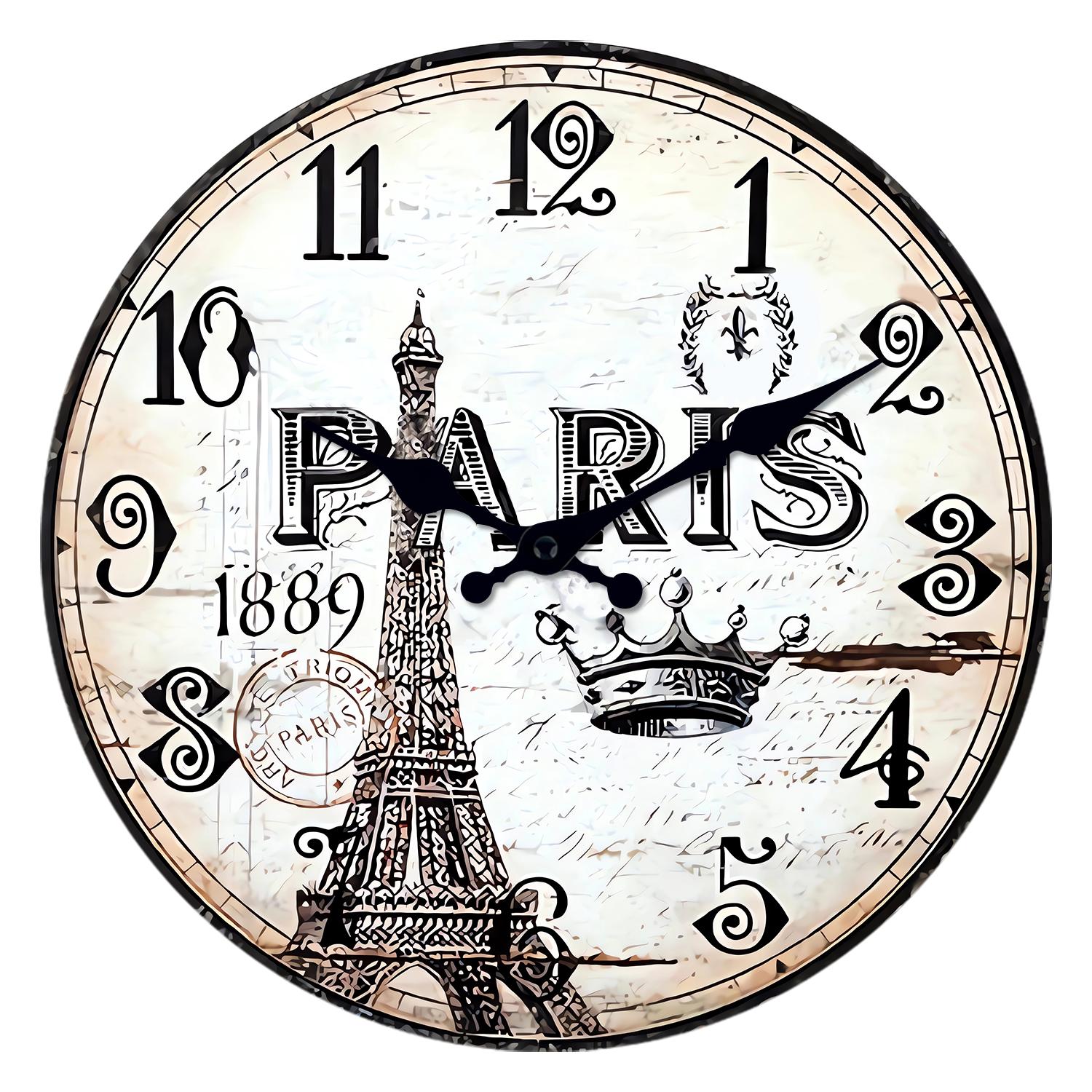 High-Quality Vintage High-Quality Coffee High-Quality Pattern High-Quality Wooden High-Quality Wall High-Quality Clock High-Quality Living Interior (as the picture,10 Inch)