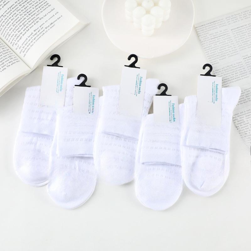 

Men s Spring and Summer New Simple Breathable Air Conditioning Tube Cotton Socks 1 pair білий
