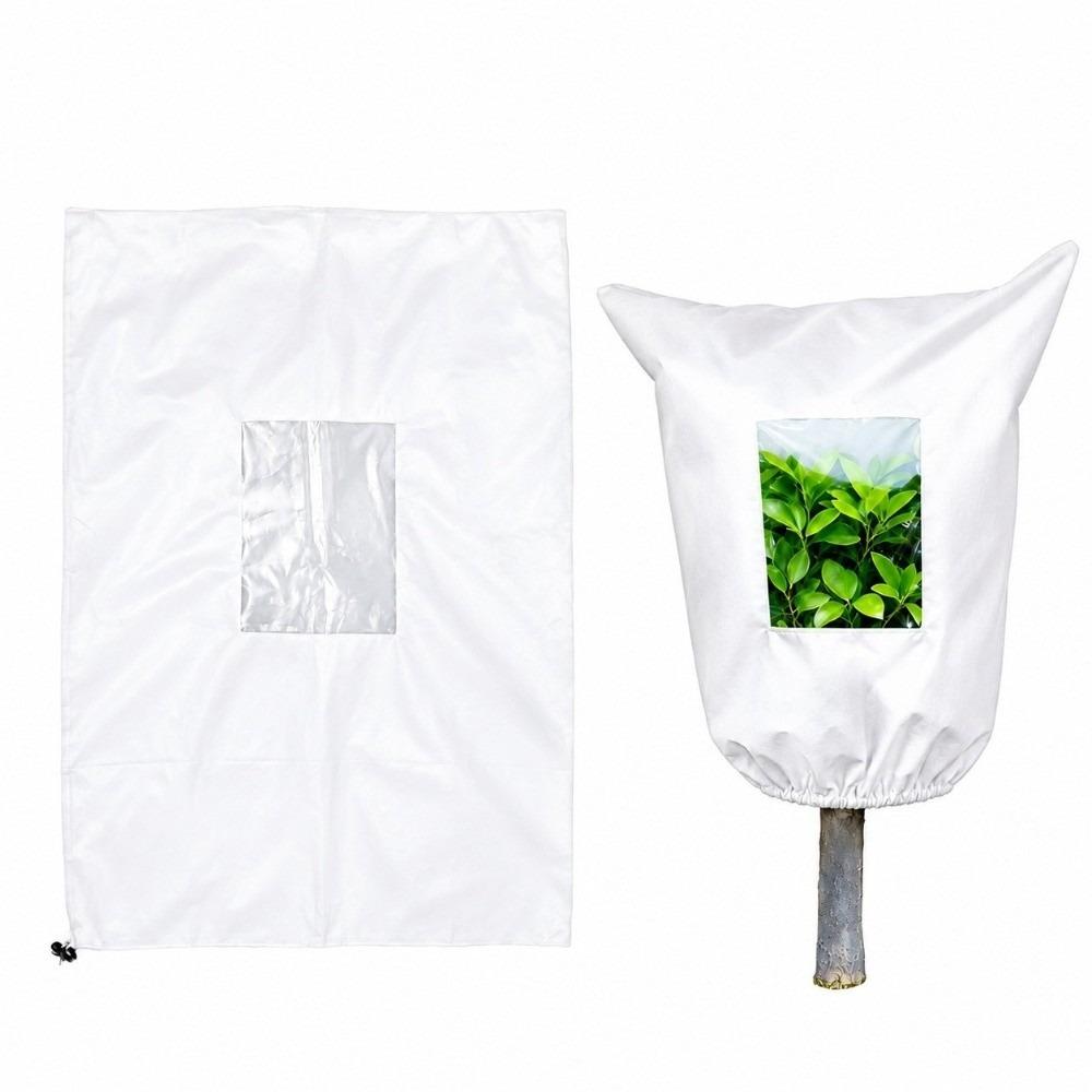 Non‑woven Plant Frost Protection Cover Breathable View Window Plant Protection Bag with Zipper Drawstring Anti-Frost