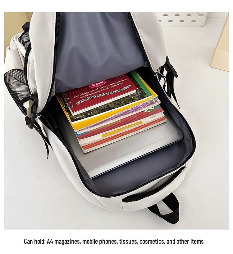 2025 Rucksack für Schüler im koreanischen und japanischen Stil - Rückenstütze, vielseitig, großes Fassungsvermögen, trendiges und schlichtes Design für die Mittelschule