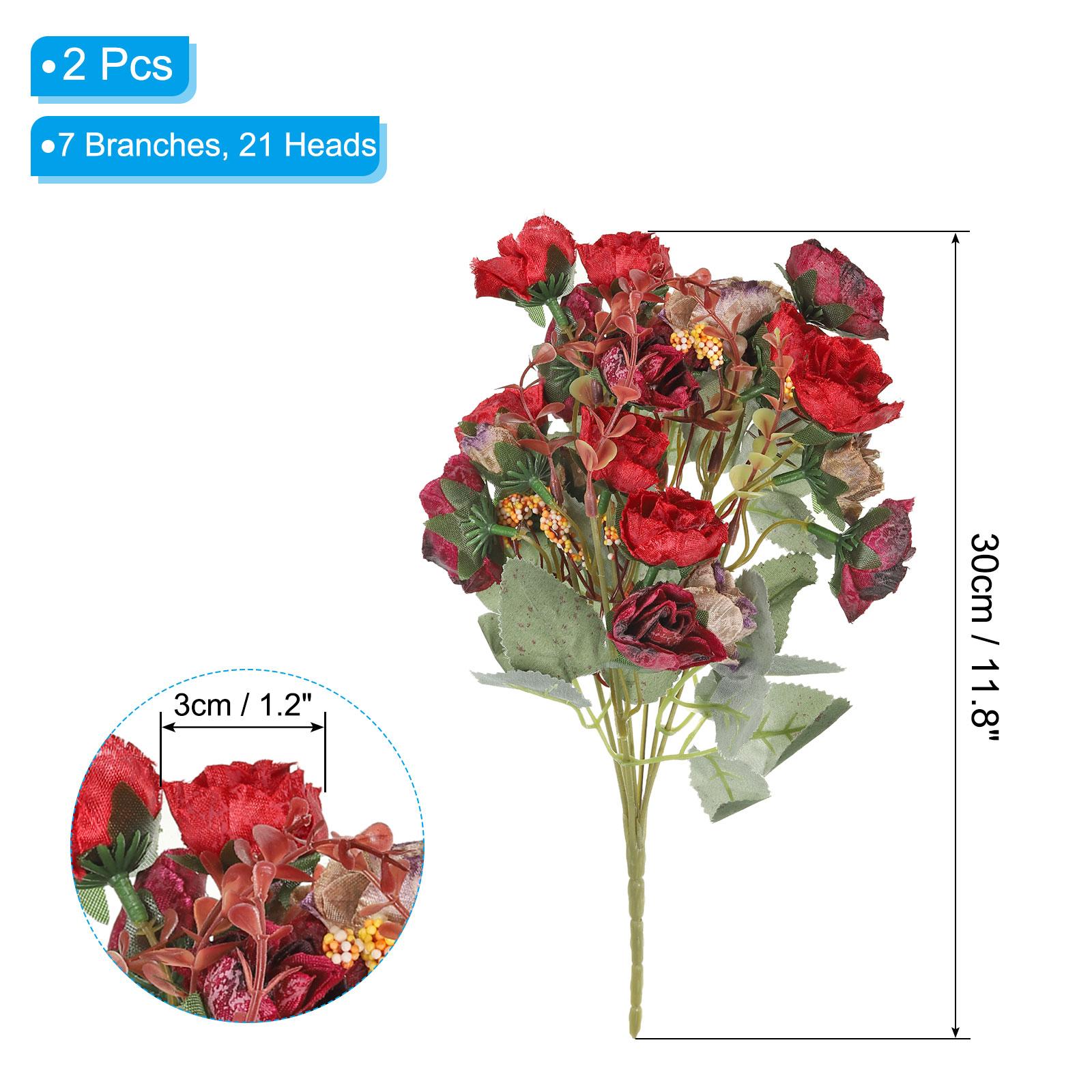 

7 веток 21 головка искусственная шелковая мини-роза со стеблем, 2 шт. искусственные цветы лист роза декор букет для свадьбы домашнее украшение бордовый