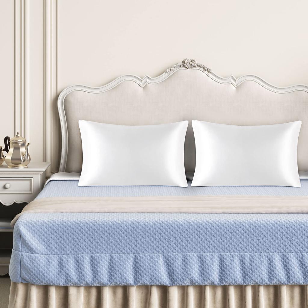 PiccoCasa Satin Cool Kuvert Cool till Setet med Lukt 50 x 75cm Örngott, Stil, Rayon, Känsla, Örngott, 2, Silkeslikt Mjukt, Dubbelsidigt