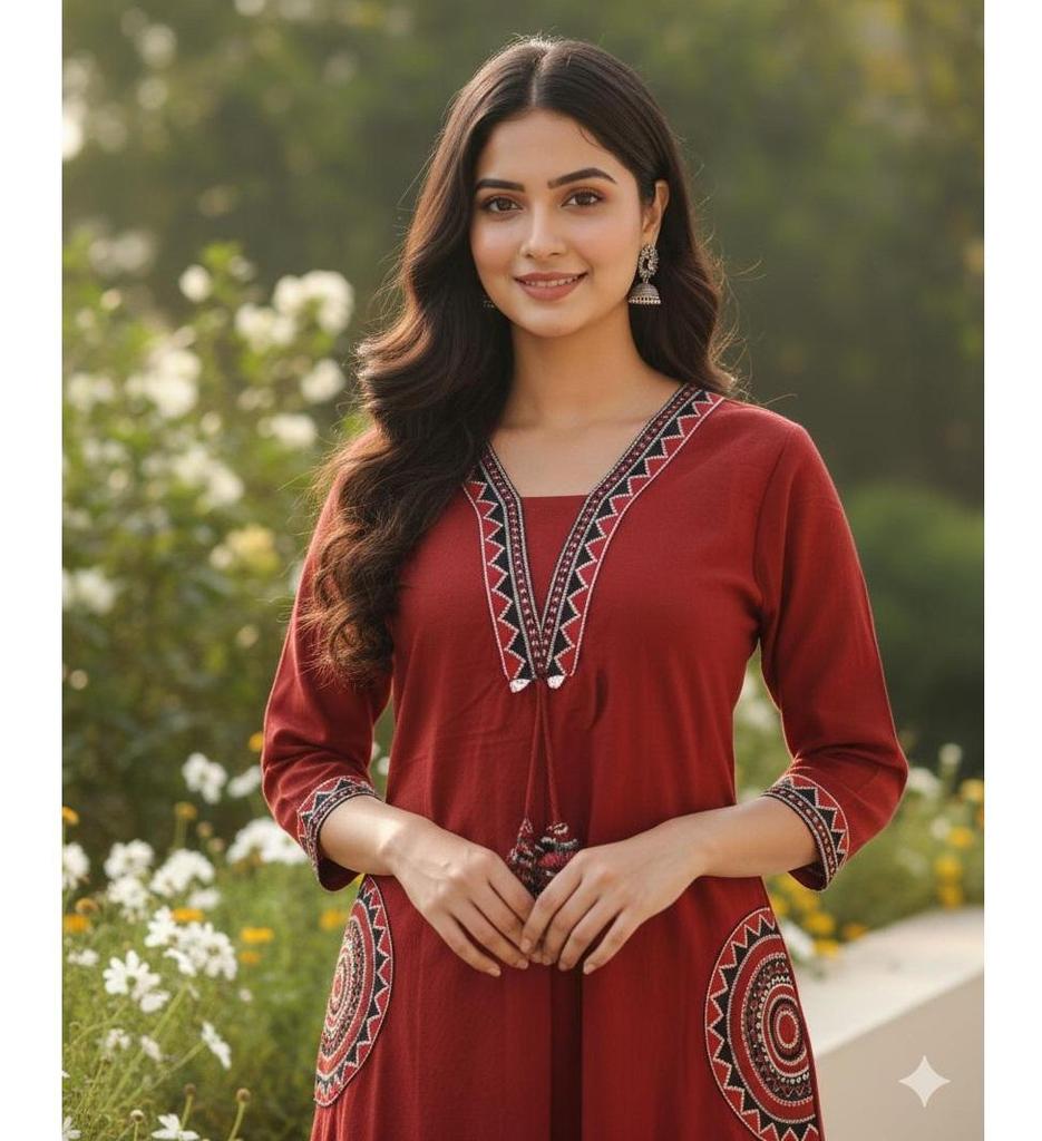 Indische Partykleidung Oberteil Tunika Kurta Hosen Set Damen Designer Baumwolle Ethnische Kleidung Kurti Kleid