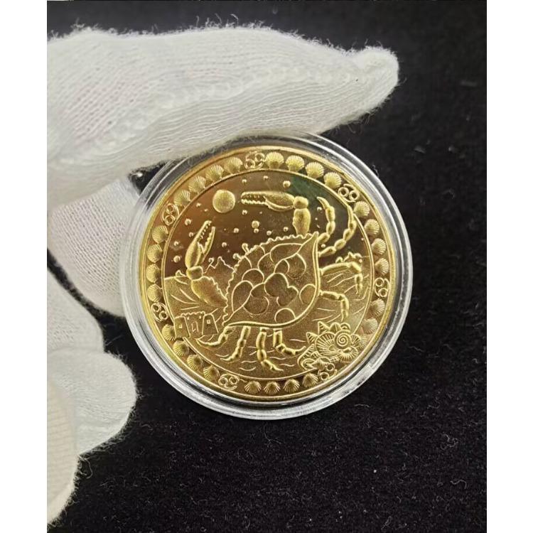 Twelve Constellation Commemorative Medals Tooth Fairy Gold Coins 12 Zodiac Crafts European and American Coins Lucky Guardian Constellation Coins