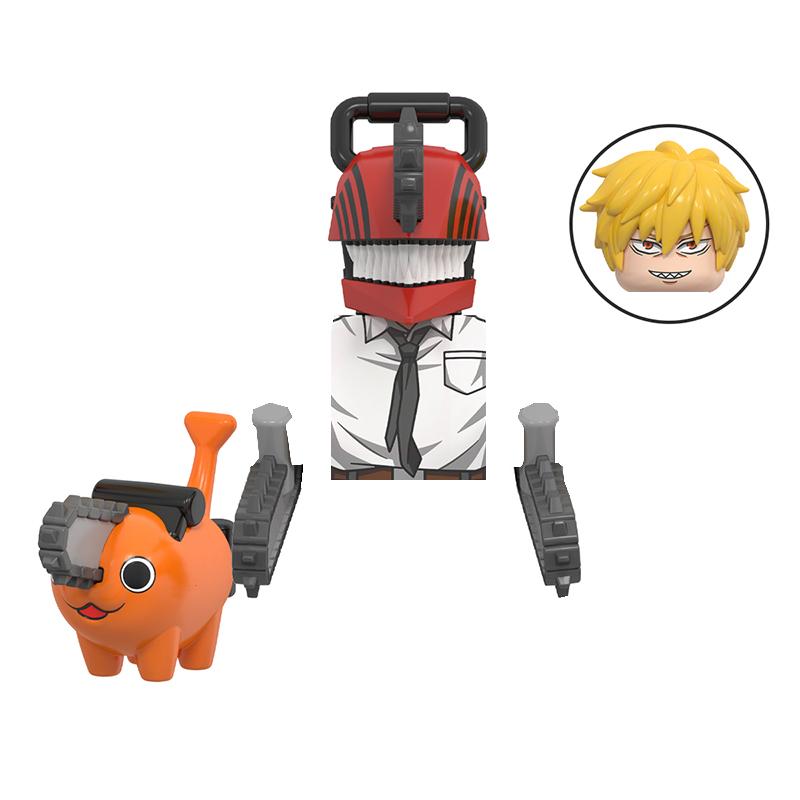 Japan Anime Figures Chainsaw Man Denji Pochita Katana Assembled Building Blocks Minifigure Children's Kids Educational Gift