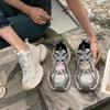 Niche comfortable and lightweight mesh breathable heightening platform sports shoes retro lace-up versatile trendy dad shoes casual shoes