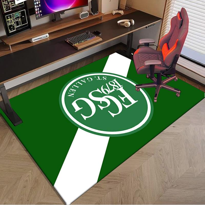 St. Gallen Grün-Weiß Erbe Bereichsteppich Büroteppich, Stuhlmatte, Dekor Teppich Wohnzimmer Schlafzimmer Matte, Große Größe Fan Geschenke Weihnachtsgeschenke