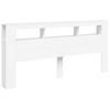 vidaXL LED Headboard White 220x18.5x103.5 Cm Wood-based Material
